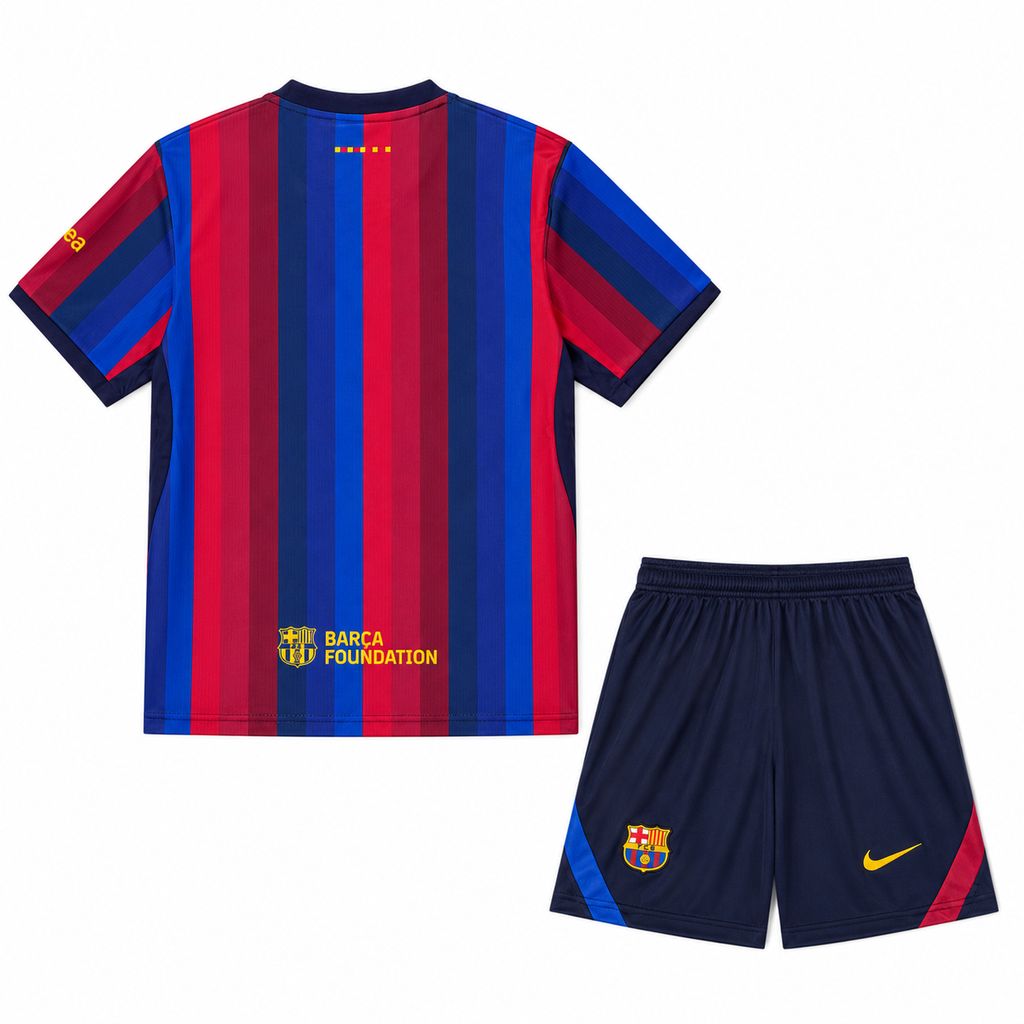 26-27 Barcelona Home Kid Kits Youth Football Apparels AAAAJersey Supply Yupoo 4 1