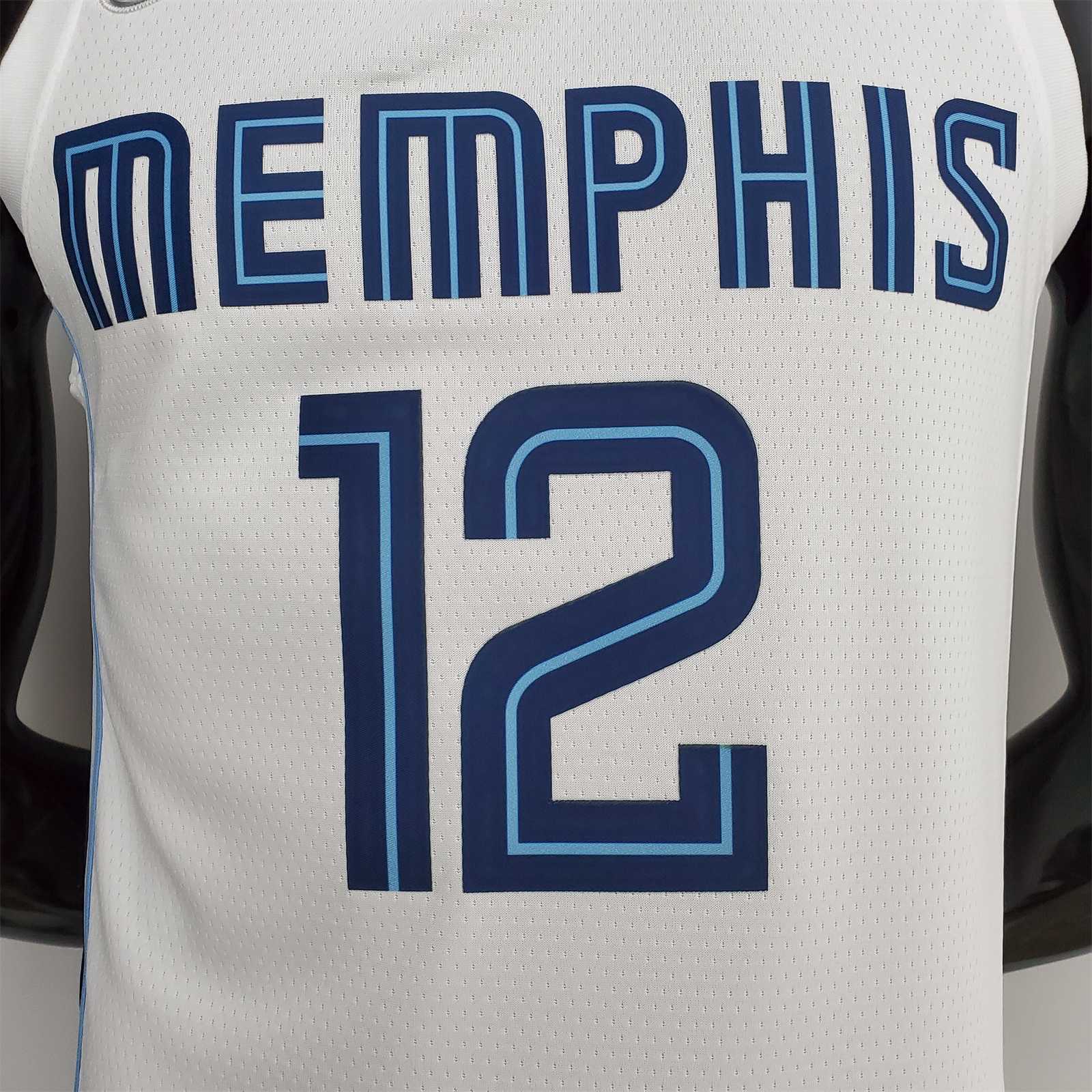 75th Anniversary Memphis Grizzlies MORANT#12 White NBA Jersey 4