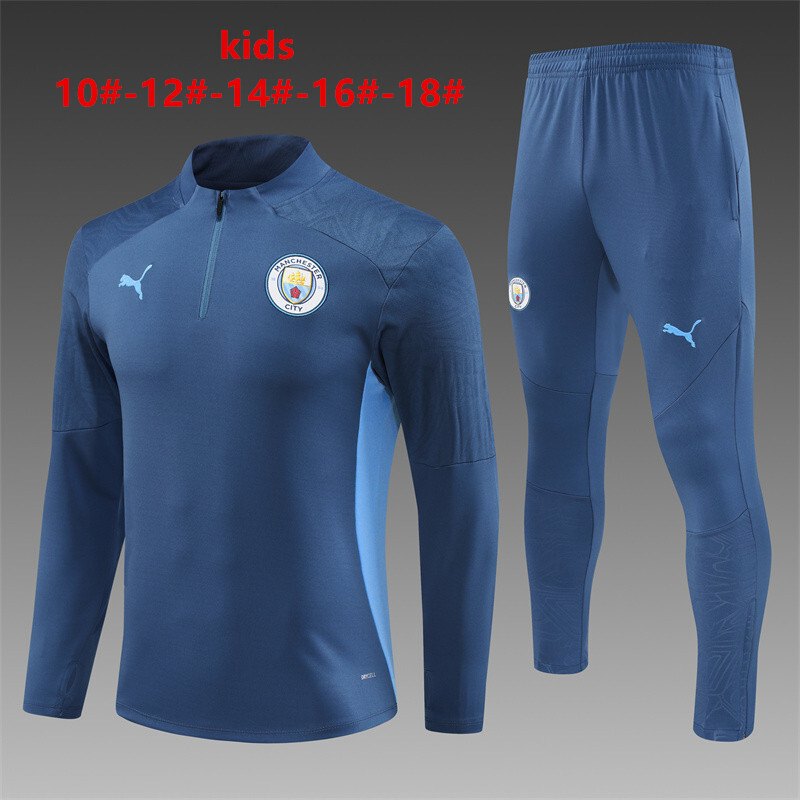 24-25 Manchester City Kids Long Sleeve Training Suit Football Shirts