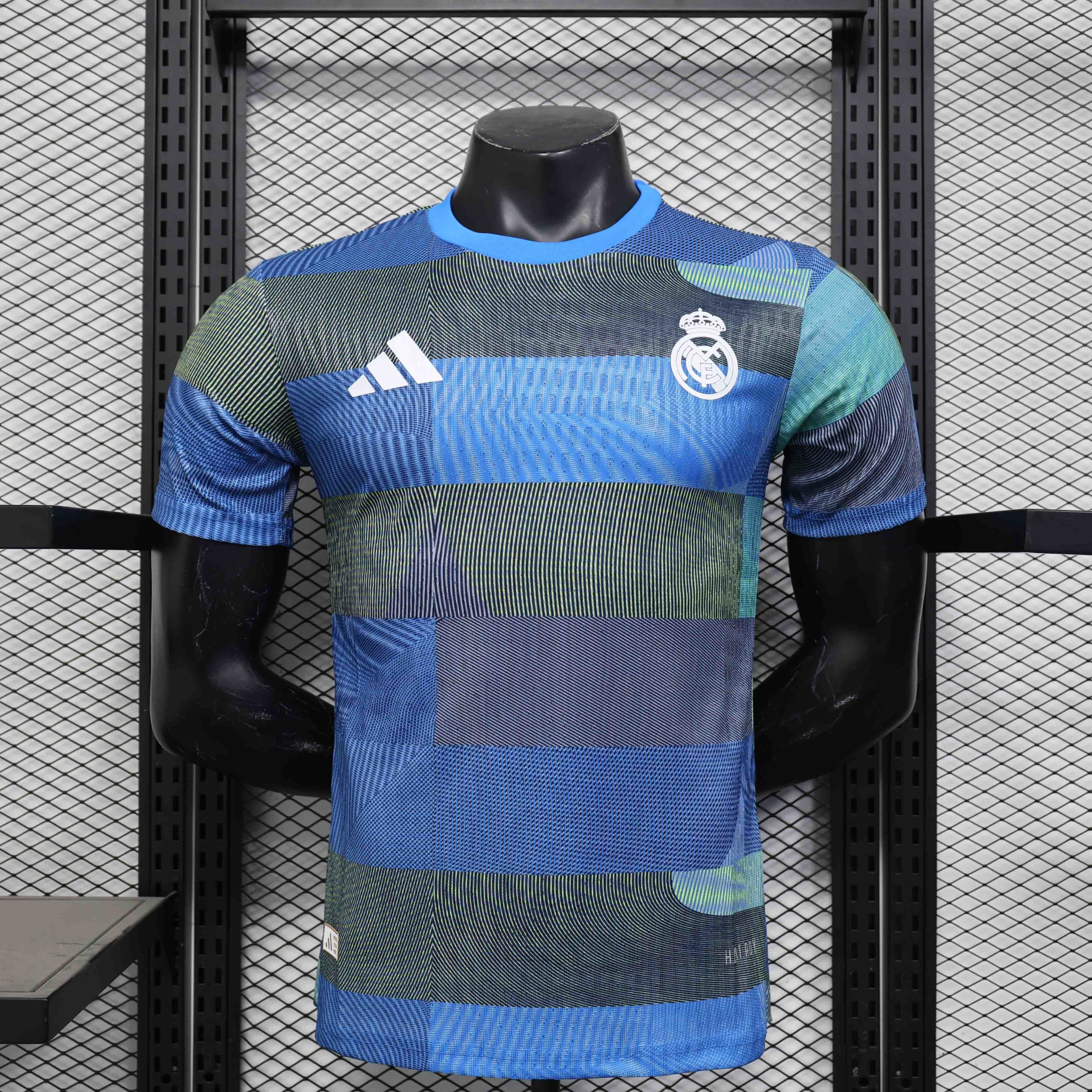 25-26 Real Madrid Warming Up Blue Kit Player Version Shirt AAAAJersey Dropship Yupoo