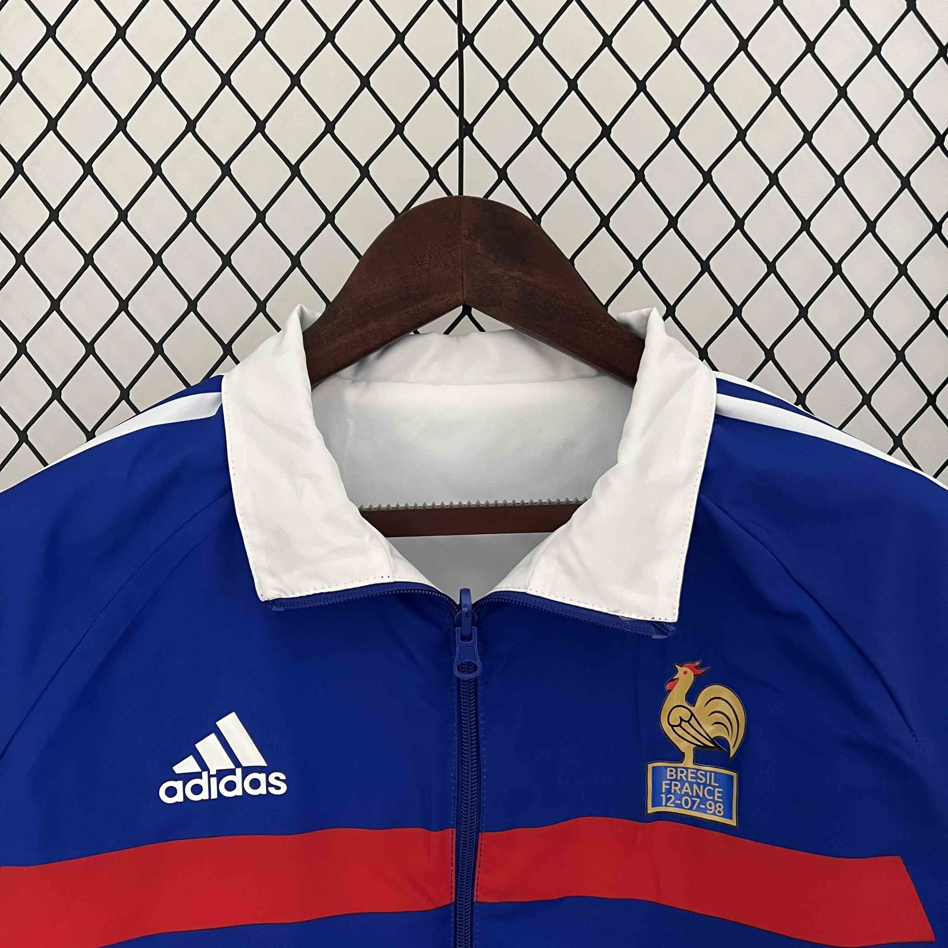 2024 France Reversible Windbreaker White&Blue Double-Sides Jacket Soccer Jerseys For Sale 6