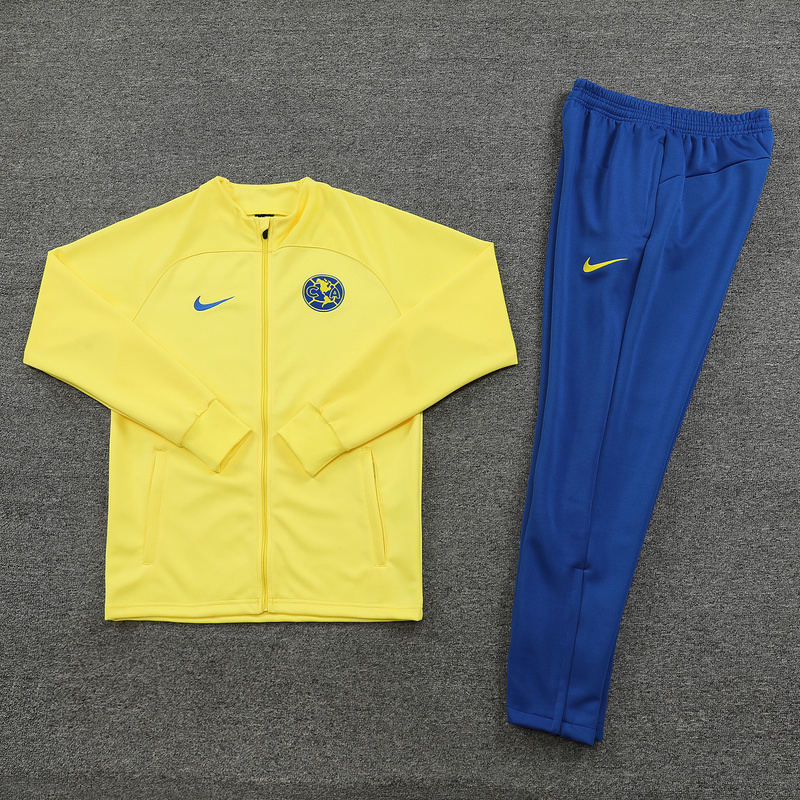 23-24 Club America Long Sleeve Yellow Jacket Suits Soccer Jerseys Yupoo 1