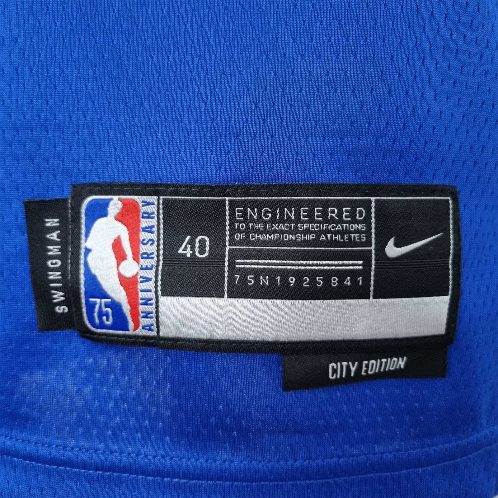 75th Anniversary Anthony #7 New York Knicks Blue NBA Jersey 5