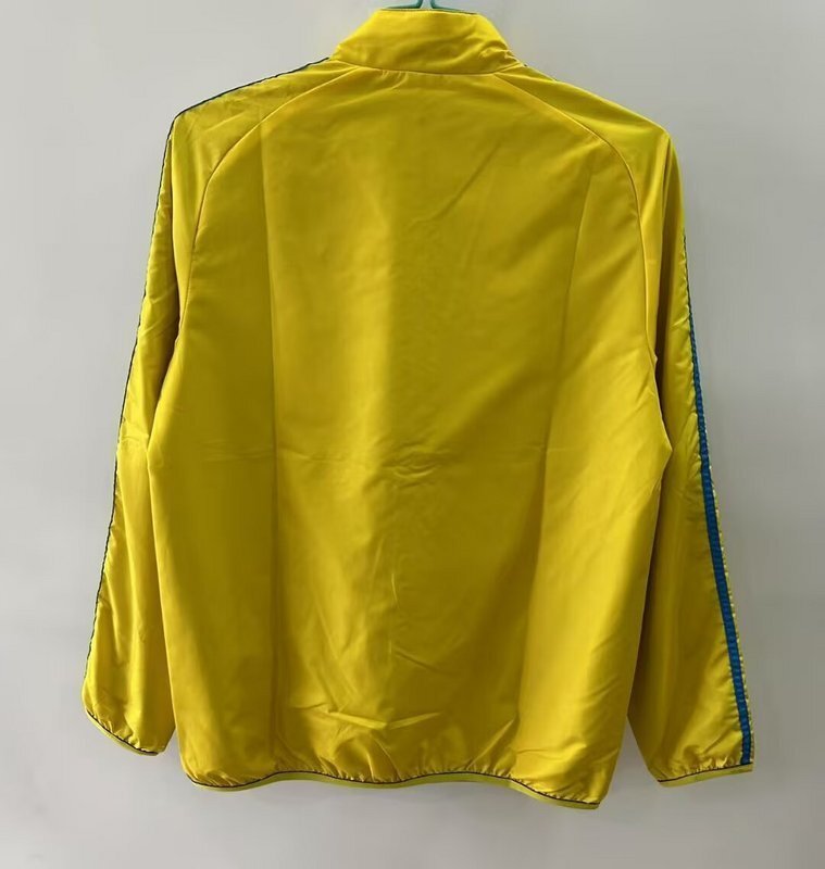 25-26 Barcelona Yellow&Blue Trench Coat Reversible Windbreaker Double-Sides Jacket 1