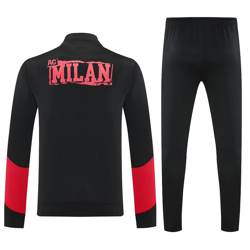 25-26 AC Milan Black Football Tracksuits Long Jacket Suits 2
