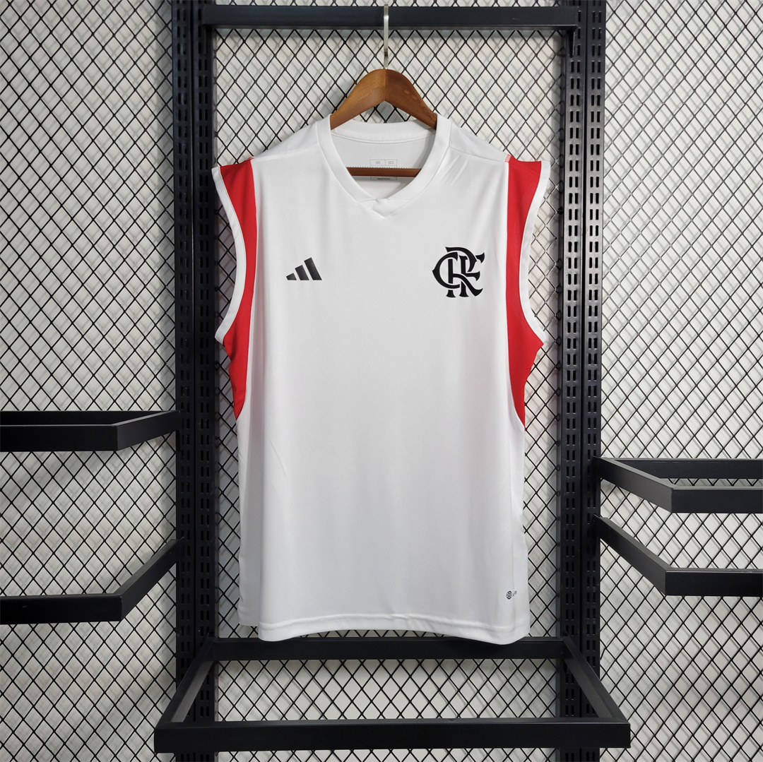 23-24 Flamengo Training Suit White Tank Top 1