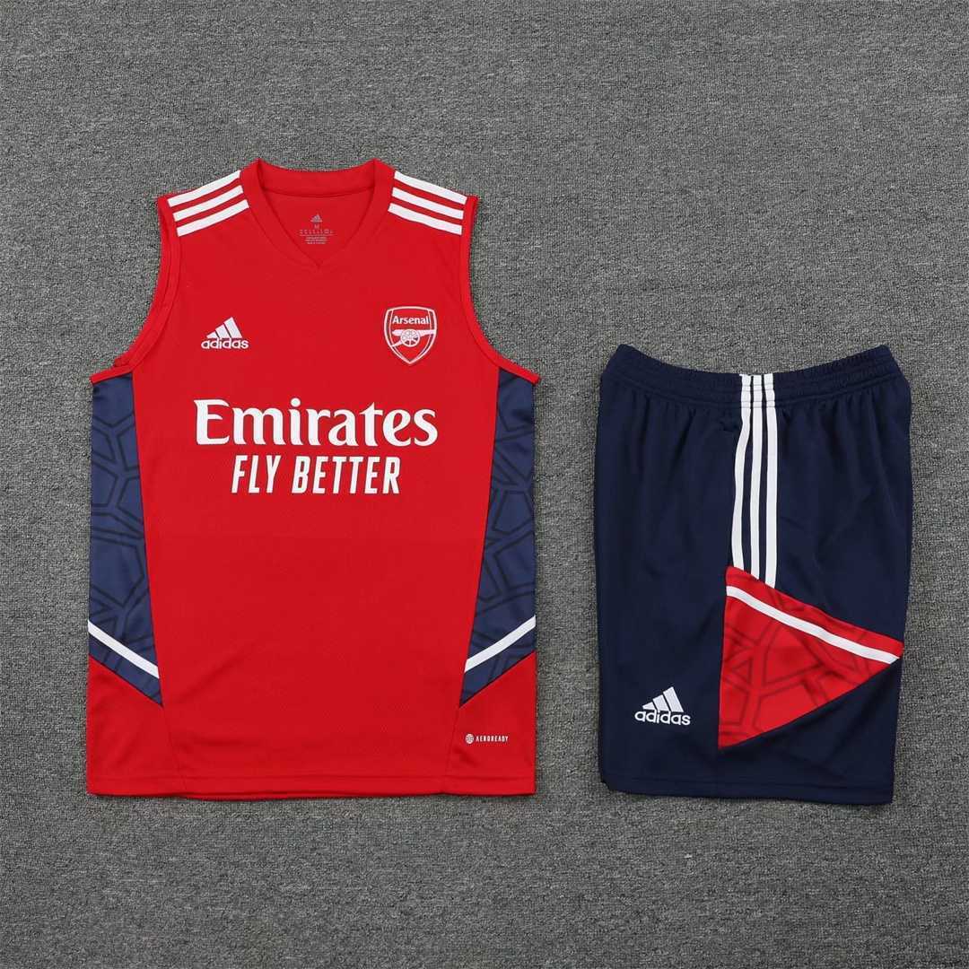 22-23 Arsenal vest training suit kit red 17