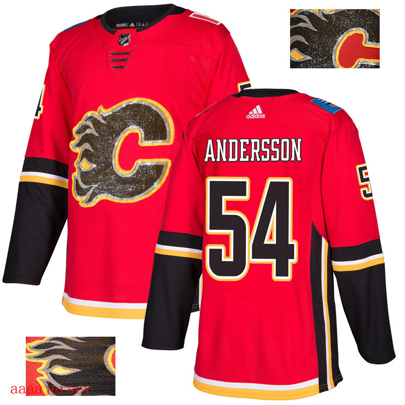 2018 Calgary Flames ice hockey jersey M-3XL 卡加利火焰队时尚亮片款冰球服 17