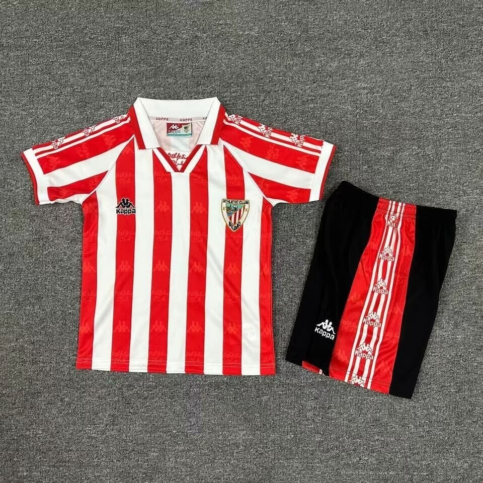 95-97 Bilbao Home Retro Kid Kits Children Sets Soccer Jerseys Yupoo