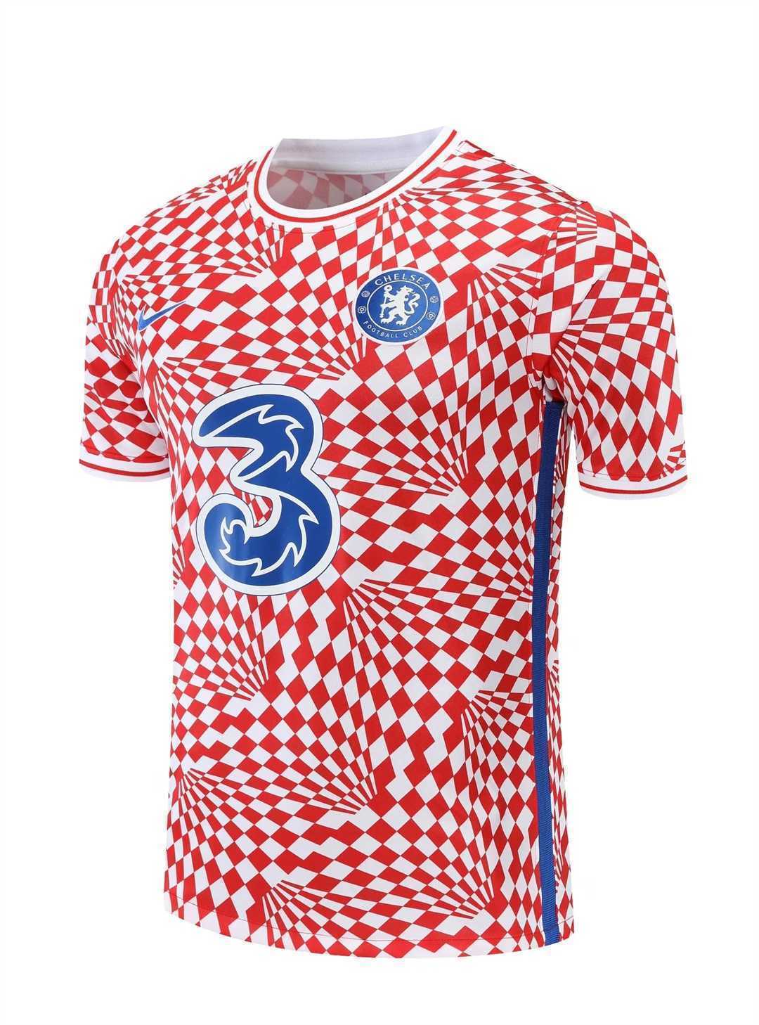 22-23 Chelsea Training Suit Short Sleeve Kit Red and White 14