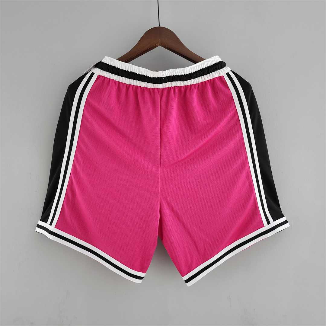 2022 Miami Heat NBA US Training Shorts Pink Black 2