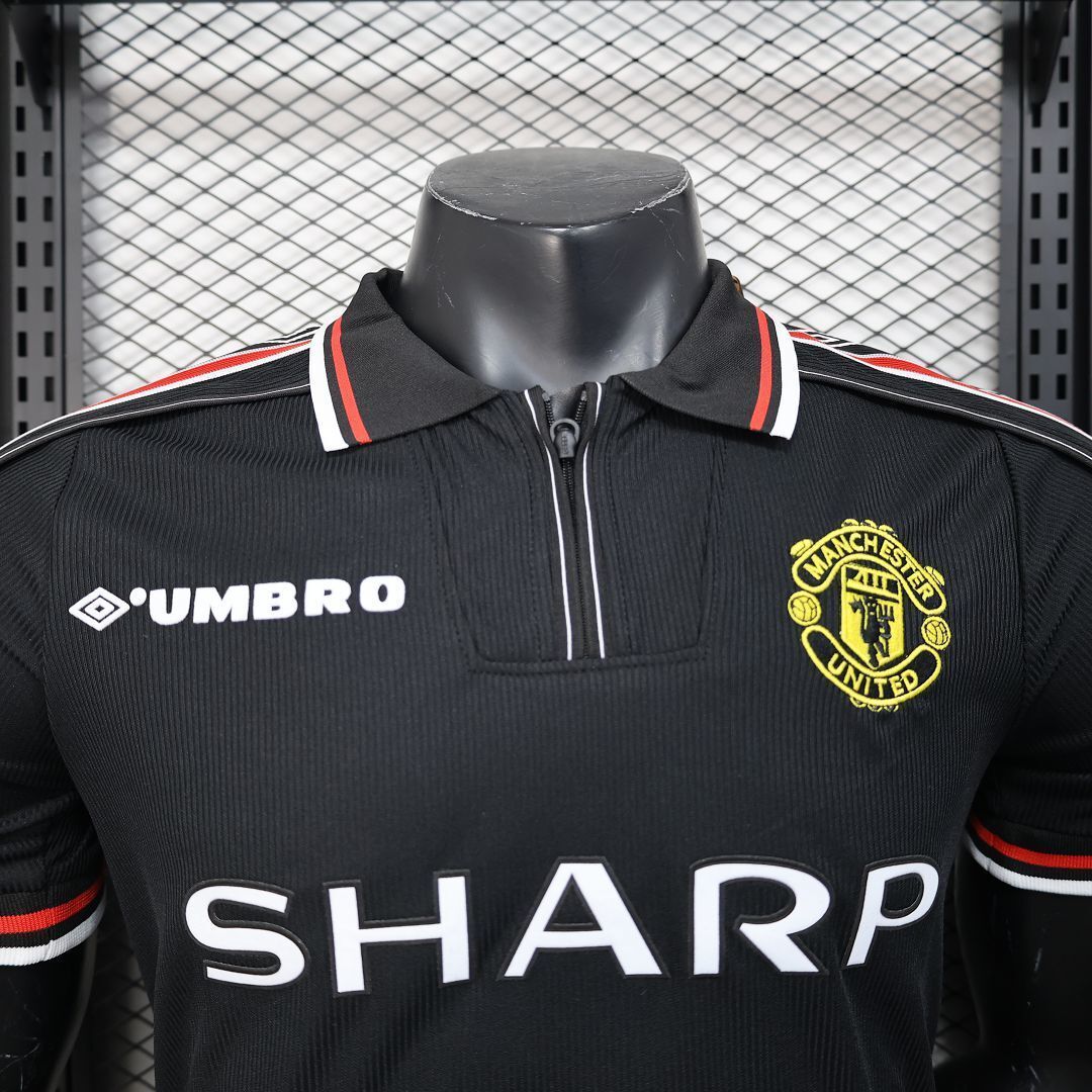 98-99 Manchester United Black Retro Kit Player Version Shirt AAAAJersey Wholesale Yupoo 5