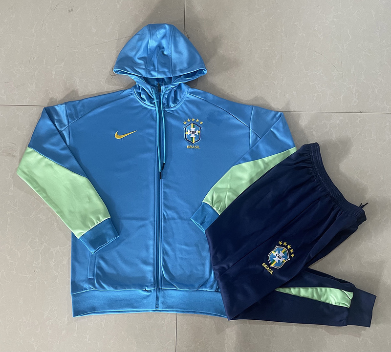2024 Brazil Hoodie Long Sleeve Training Suit Football Shirts 2