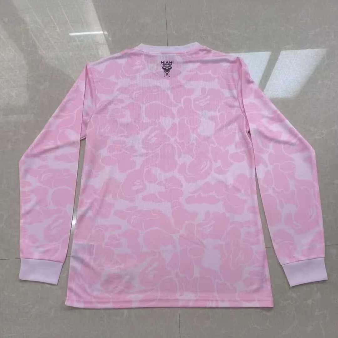 23-24 Inter Miami Limited Gris Pink Shirt Long Sleeve Joint Edition Kit Soccer Jerseys Yupoo 1