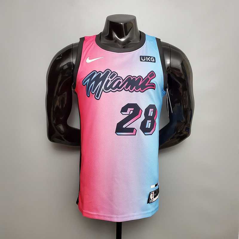 New Miami Heat IGUODALA#28 City Edition Pink Blue Gradient Color