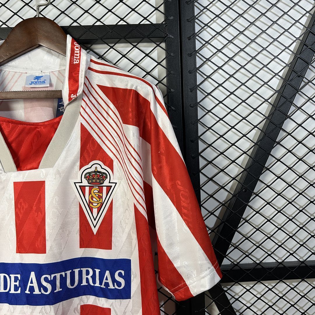 94-95 Sporting Gijon Home Retro Kit Vintage Shirt Soccer AAAAJersey Yupoo 5