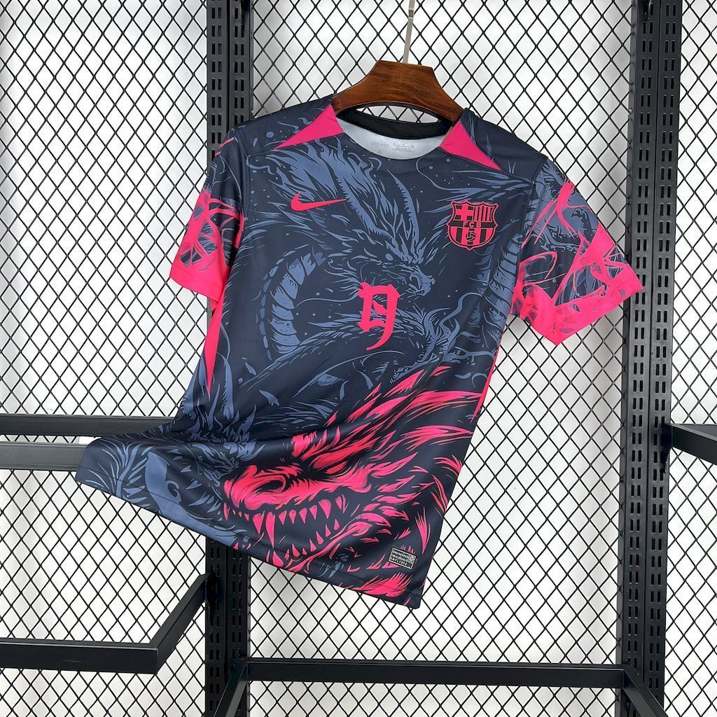 25-26 Barcelona Red Dragon Special Edition T-Shirt Football Apparels Soccer AAAAJersey Yupoo 2