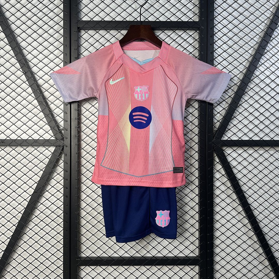 25-26 Barcelona Pink Special Edition Kid Kits Youth Apparels AAAAJersey Wholesale Yupoo-1
