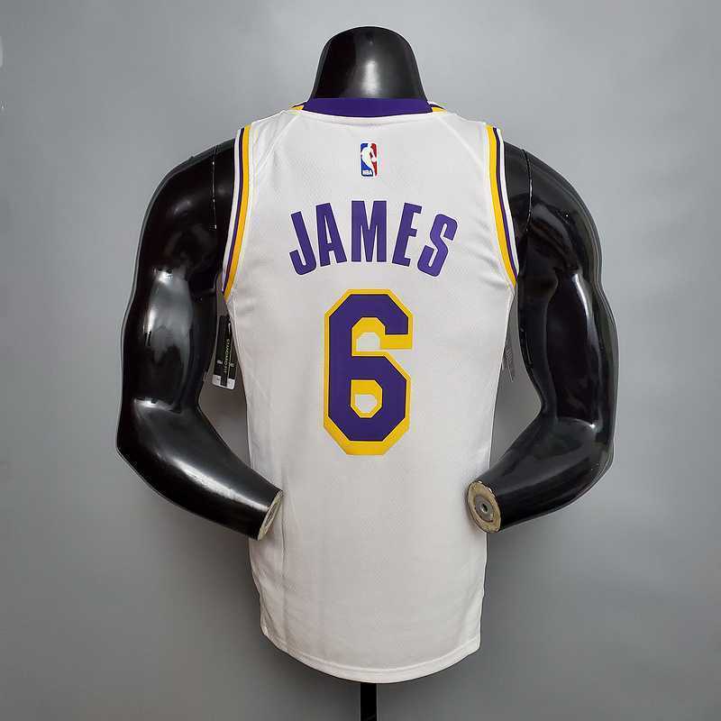 James #6 Lakers Round neck white 6