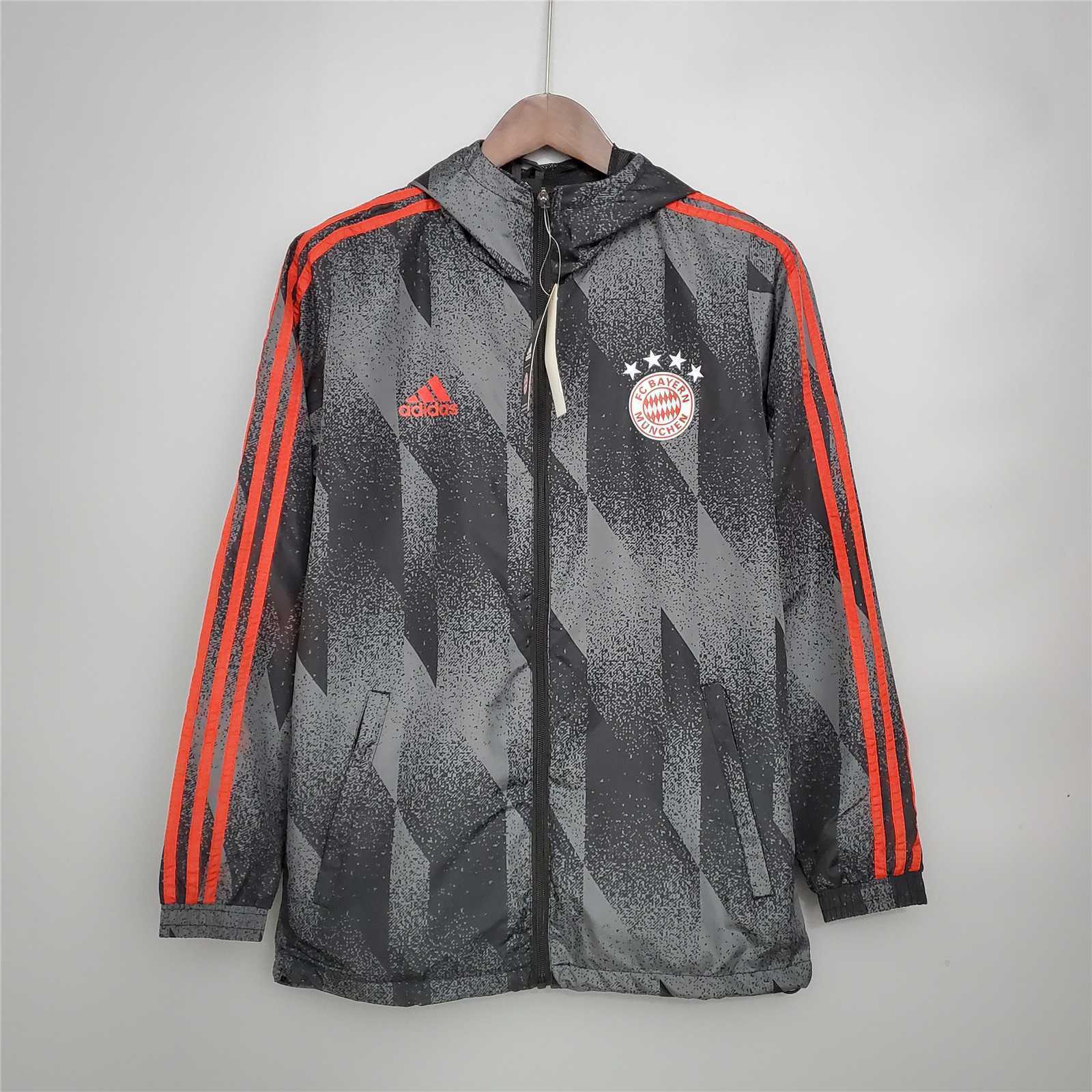 21-22 Bayern Munich Black Pattern Windbreaker