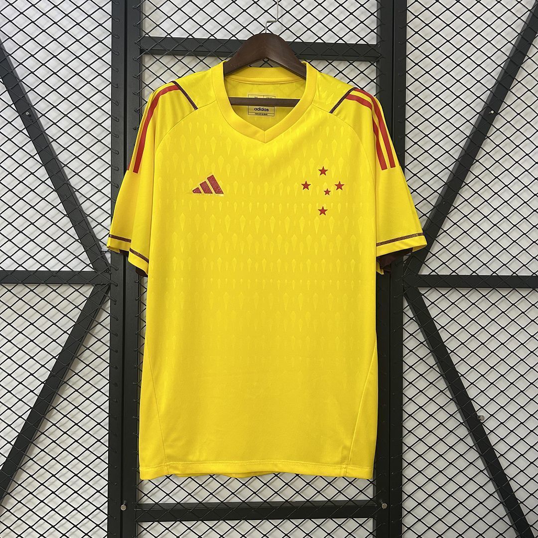 24-25 Cruzeiro Goalkeeper Yellow Kit Soccer T-Shirt AAAAJersey Dropship Yupoo