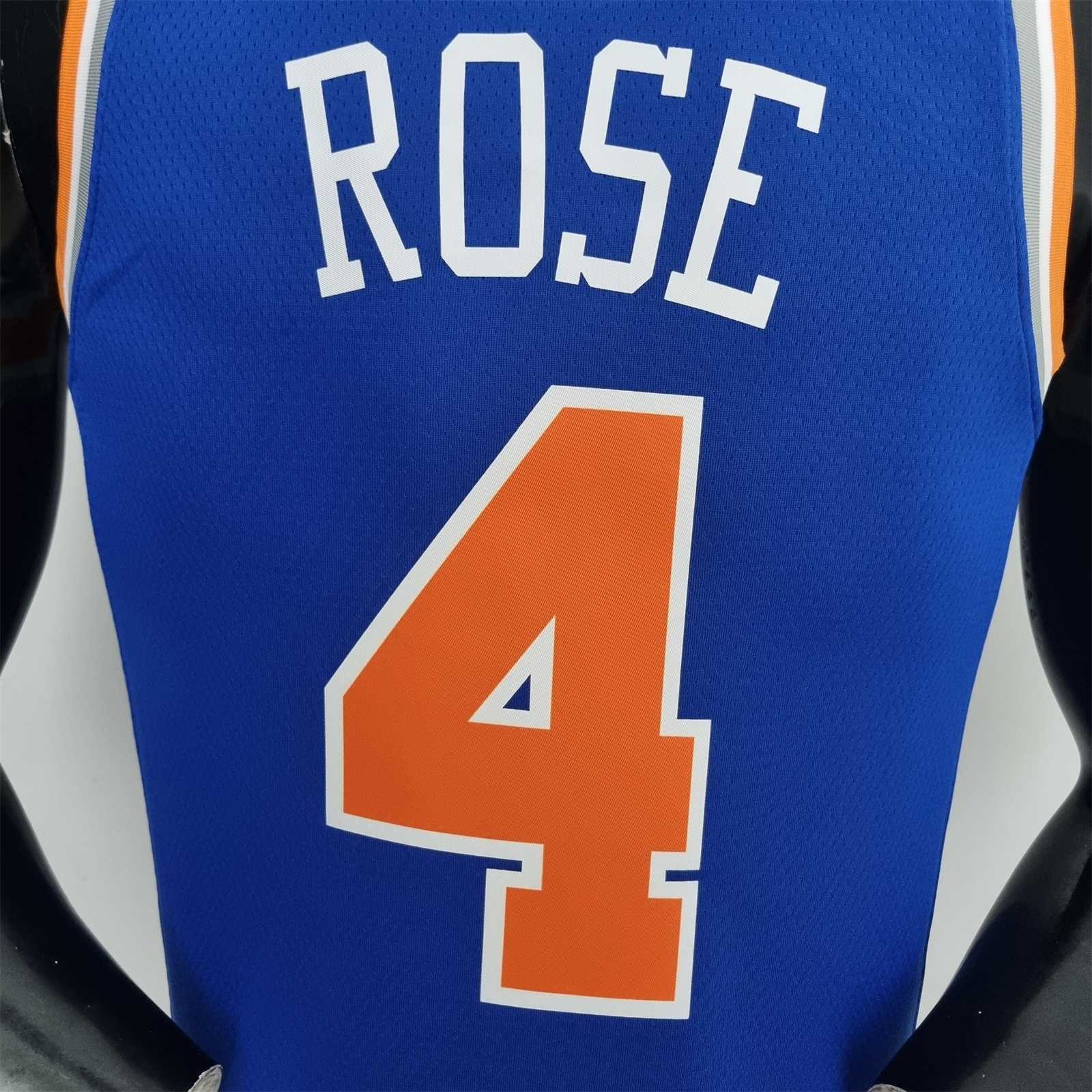 75th Anniversary Ross #4 New York Knicks Blue NBA Jersey 6