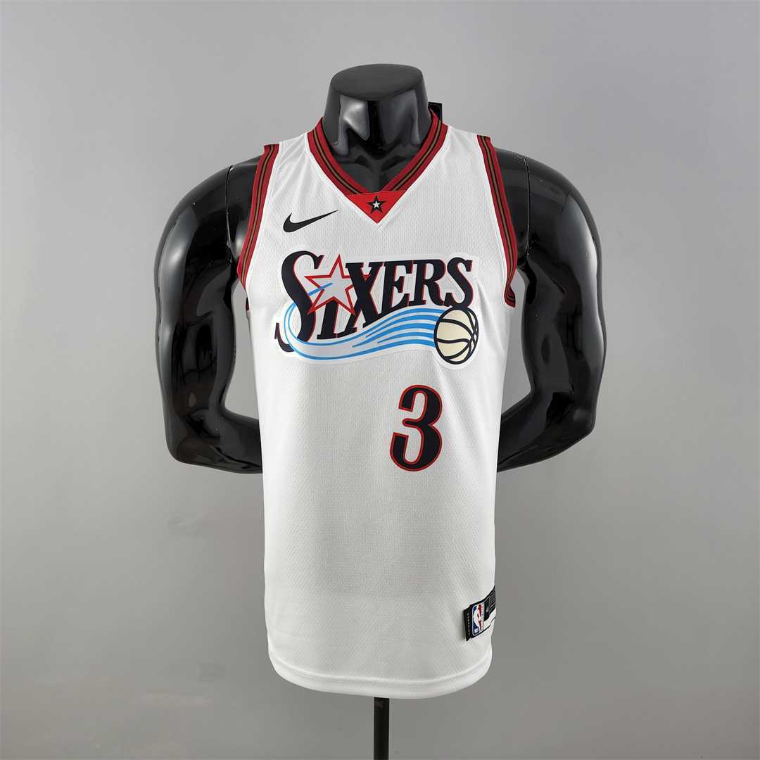 Retro Philadelphia 76ers Iverson #3 big meteor white NBA Jersey