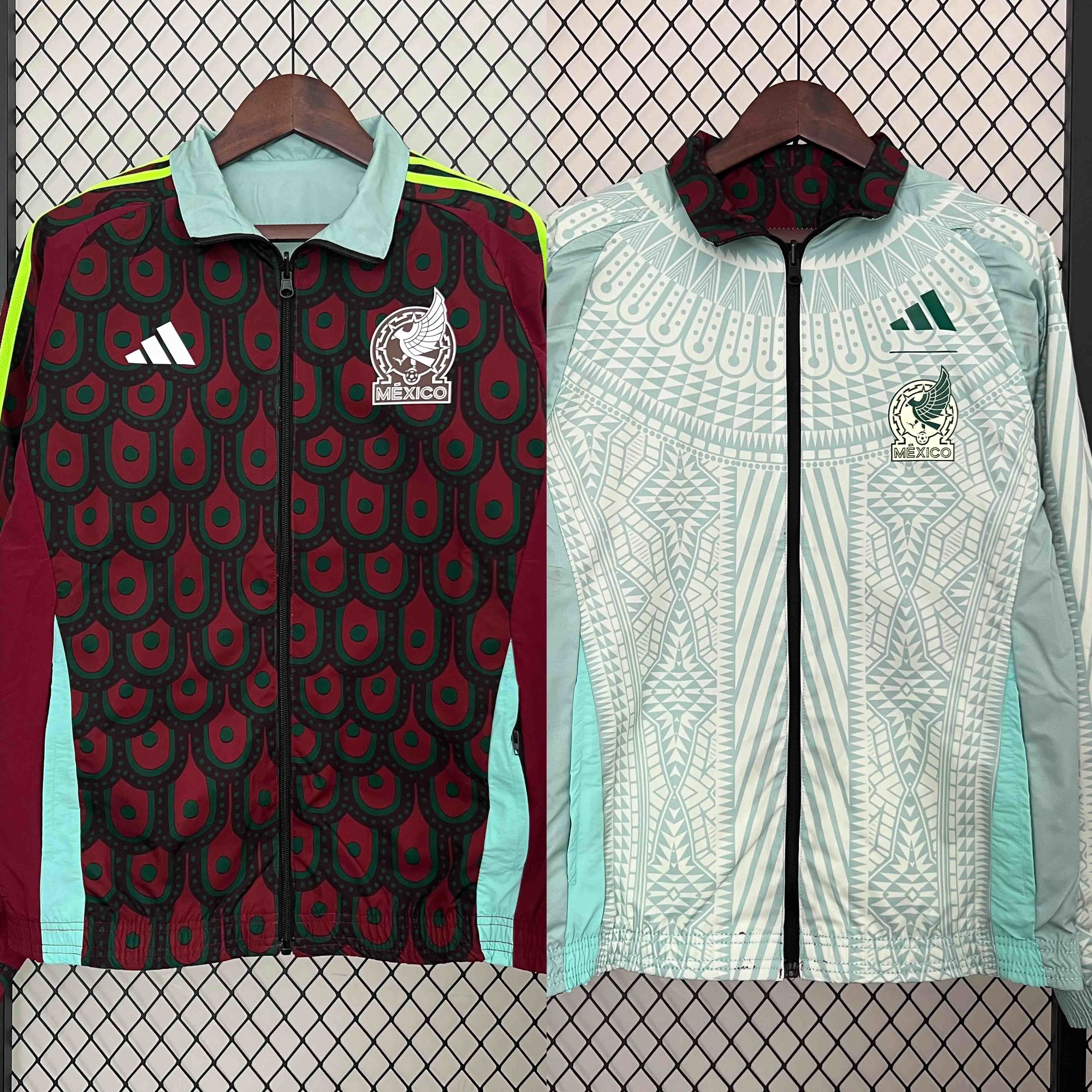 2024 Mexico Trench Coat Reversible Windbreaker Double-Sides Jacket Soccer AAAAJersey Yupoo