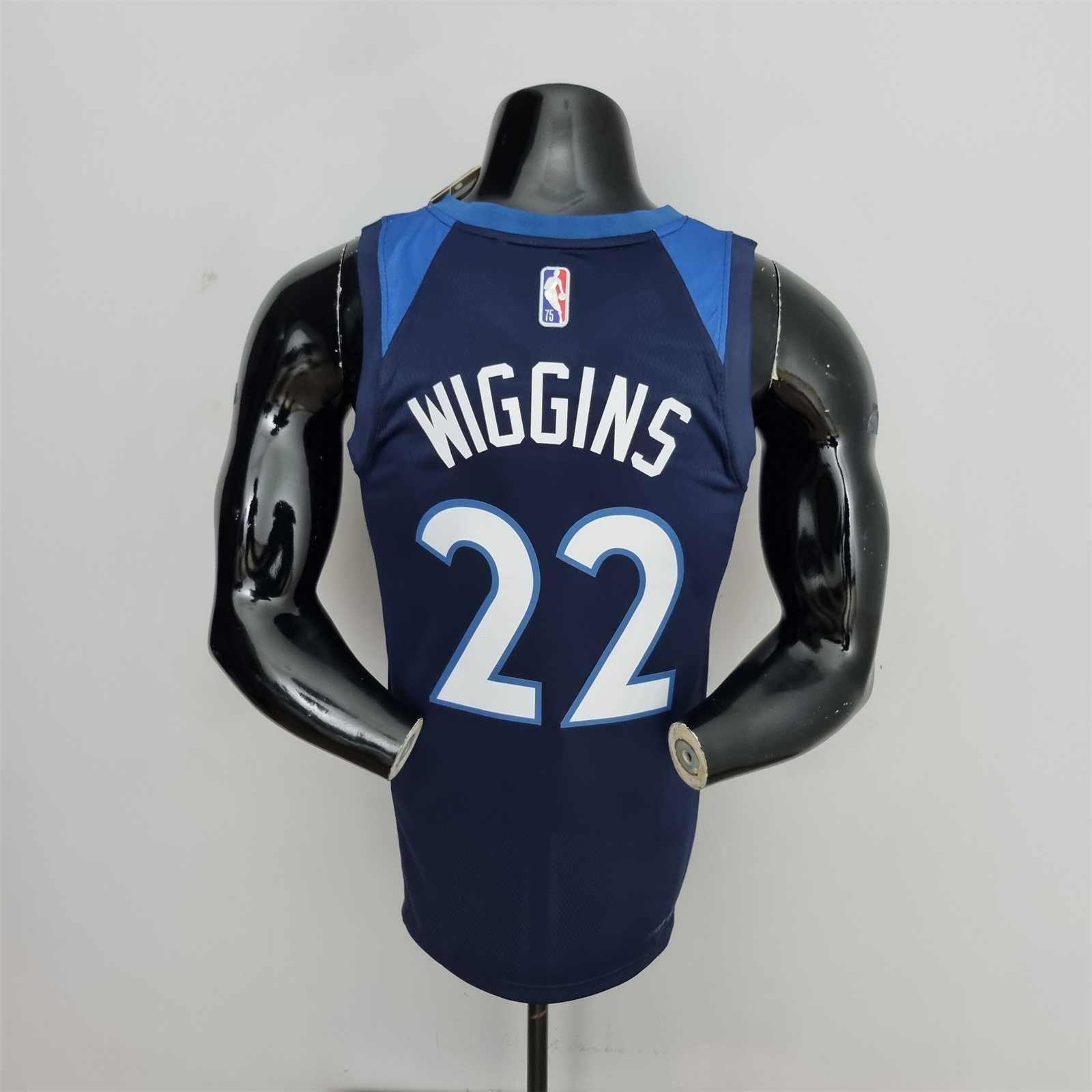 75th Anniversary Minnesota Timberwolves Wiggins #22 Royal Blue NBA Jersey 5