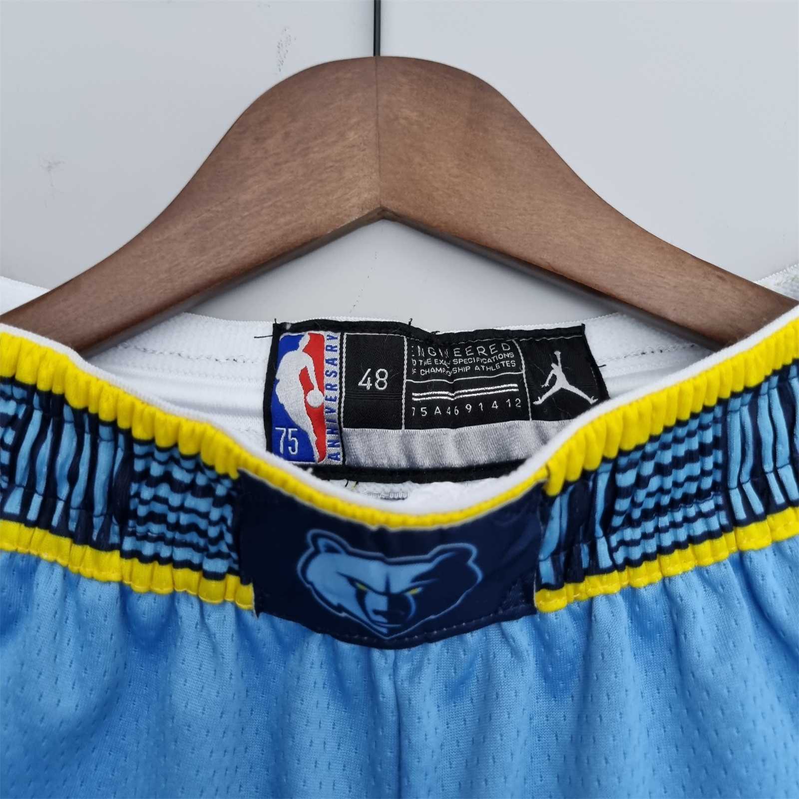 75th Anniversary Memphis Grizzlies Jordan Edition Blue Shorts NBA 6