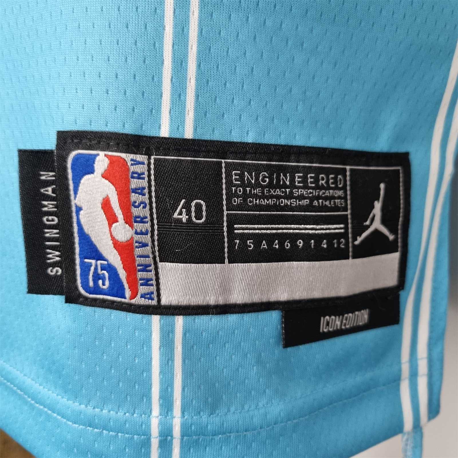 75th Anniversary Oubre jr.#12 Charlotte Hornets Blue NBA Jersey 3
