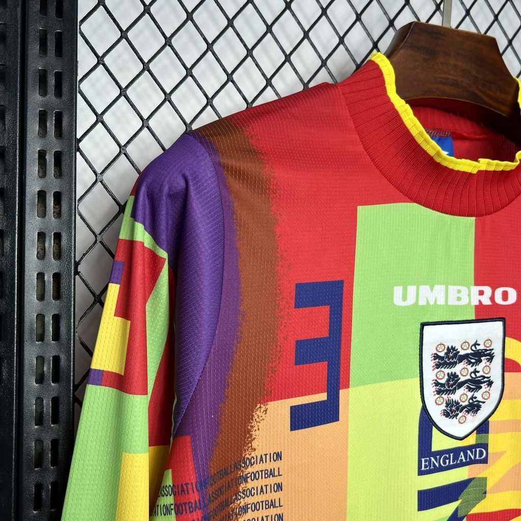 95-96 England Retro GoalKeeper Long Sleeve Kit Vintage Shirt Soccer AAAAJersey Yupoo 2