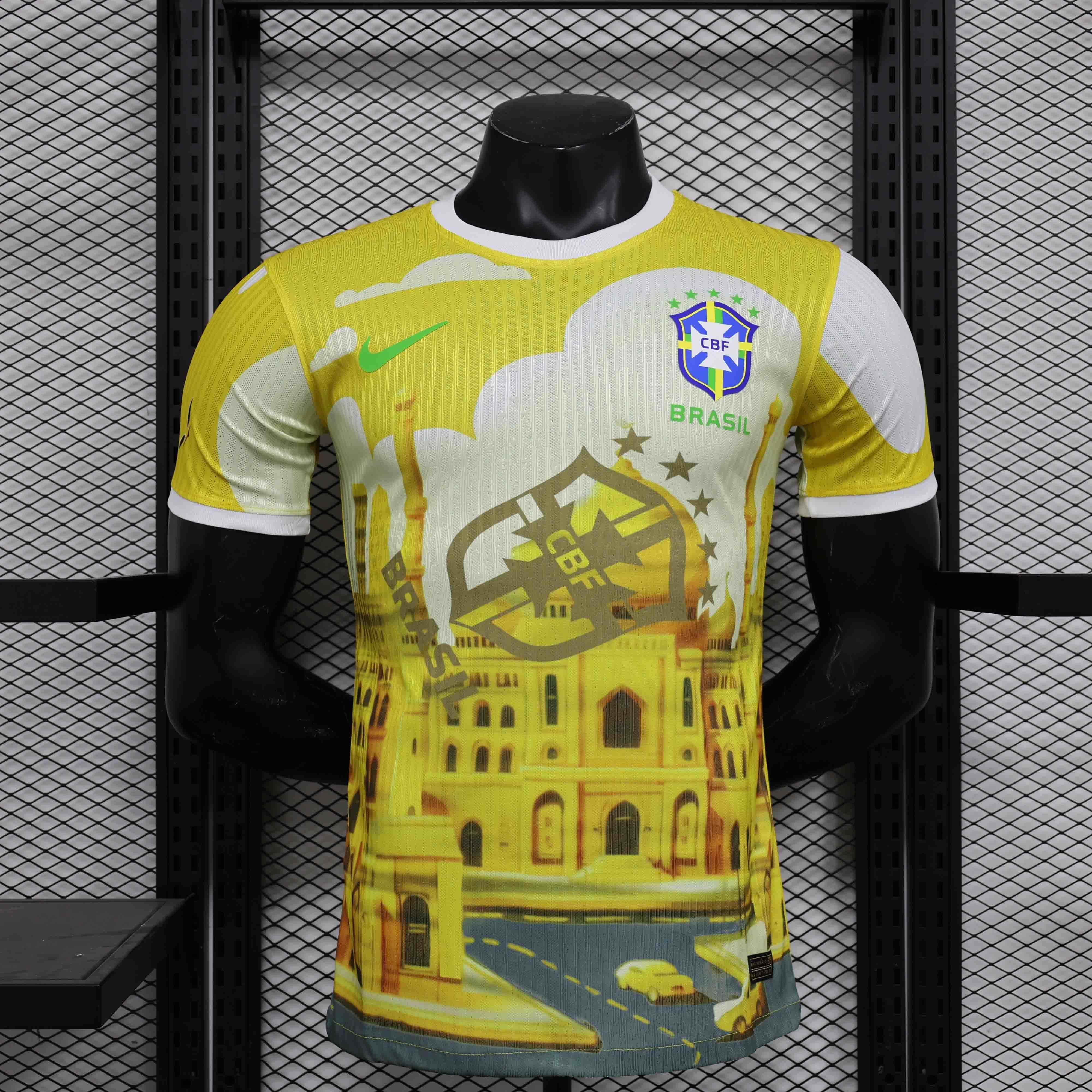 24-25 Brazil Yellow Church Special Edition Player Version Shirt Soccer AAAAJersey Yupoo