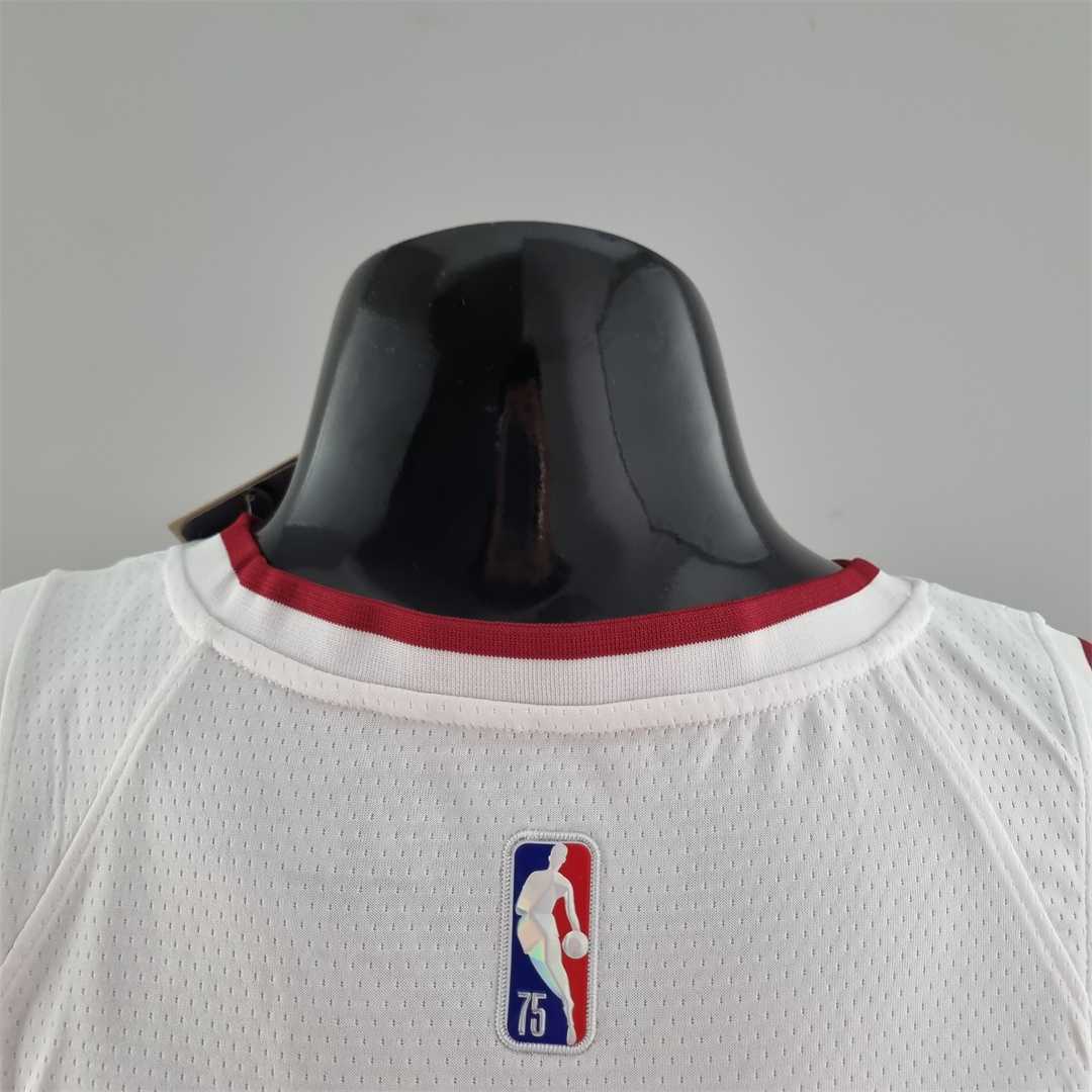 75th Anniversary Miami Heat JAMES #6 White NBA Jersey 7