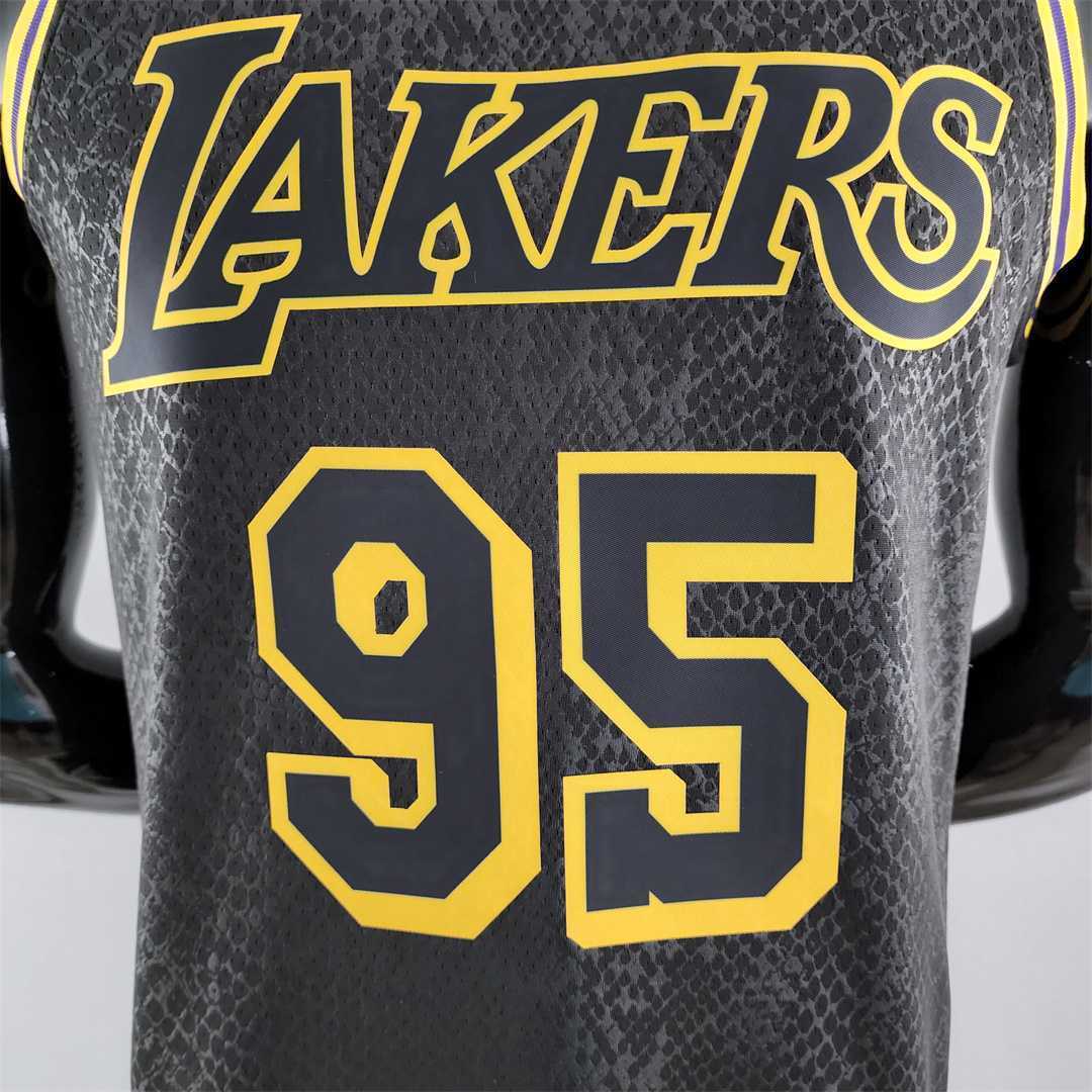 TOSCANO#95 Los Angeles Lakers black NBA jersey 4