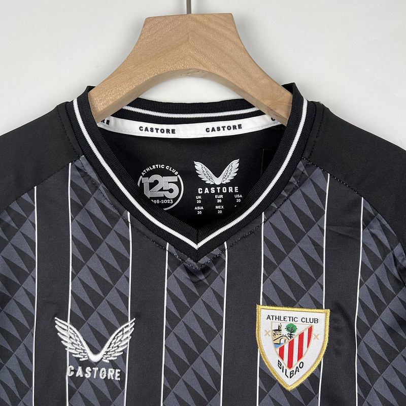 23-24 Kids Goalkeeper Athletic Bilbao Black size 16-28 Soccer Jerseys 4