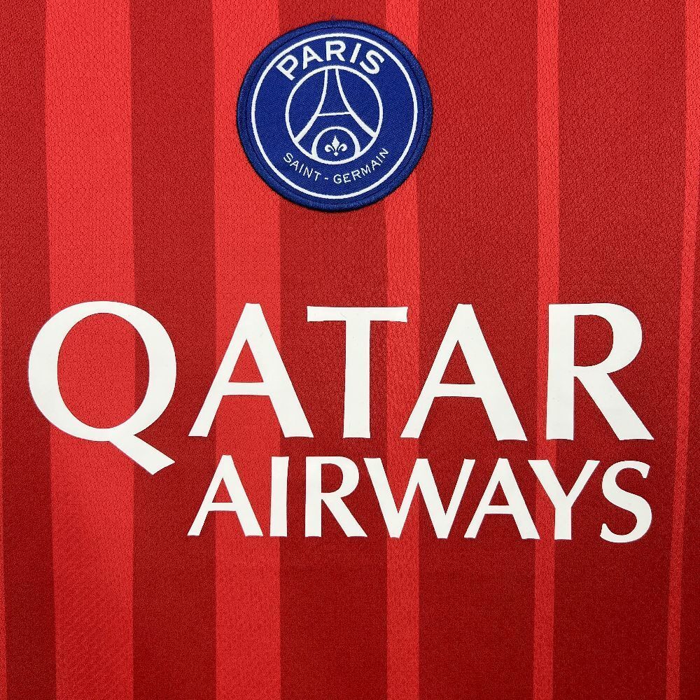 25-26 PSG Third Away Kit Red Sweatshirt Football Summer Sports Shirts AAAAJersey Dropship Yupoo 5