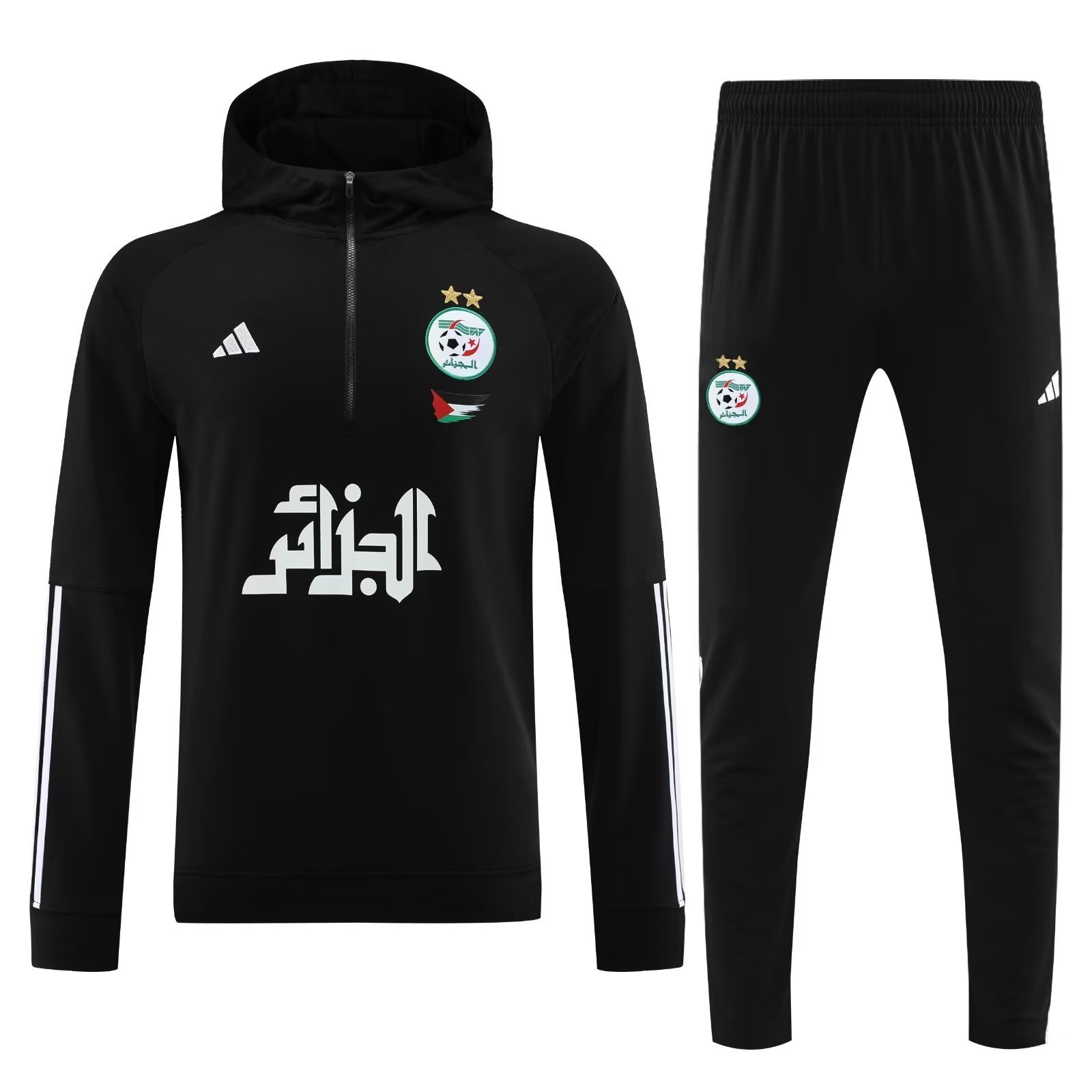 23-24 Algeria Black Hoodie Long Sleeve Training Suit Yupoo