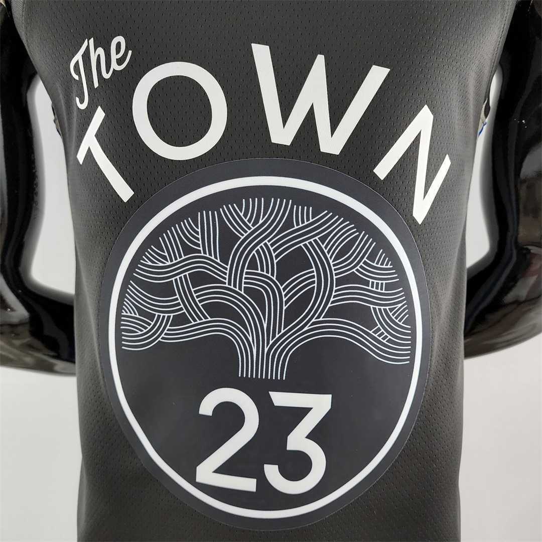2020 GREEN #23 Warriors City Edition Black and Grey NBA Jersey 1