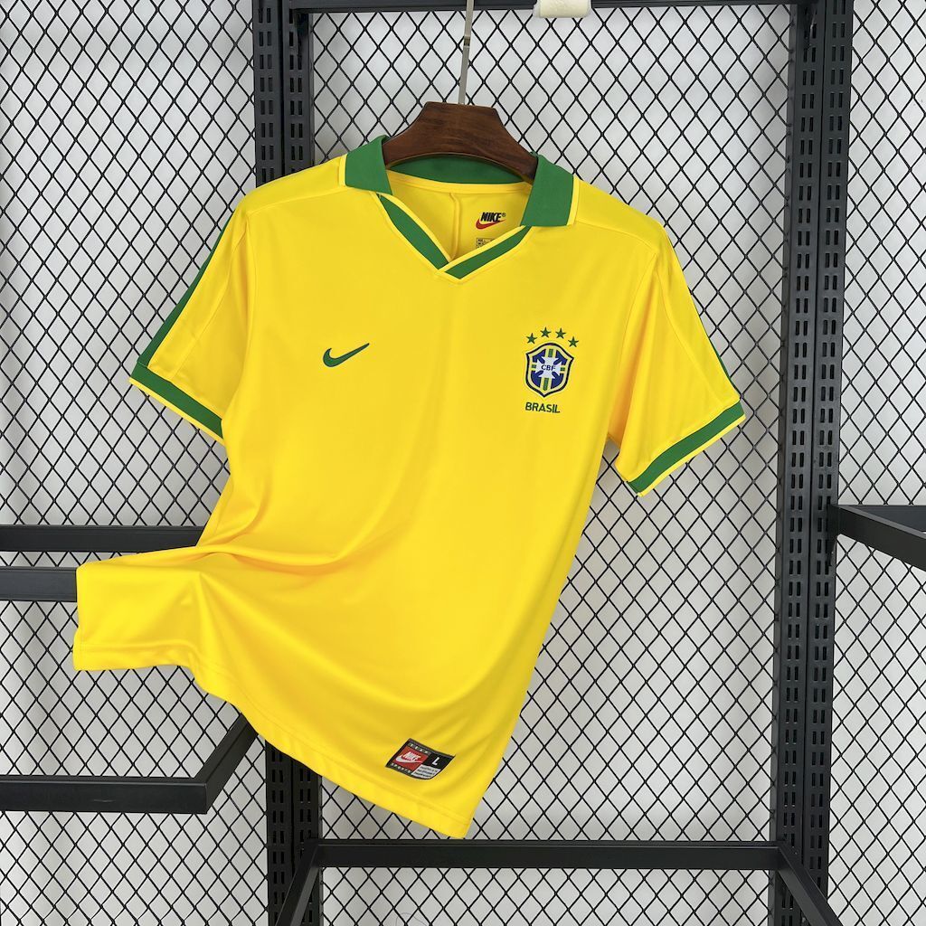 1997 Brazil Home Retro Kit Vintage Shirt AAAAJersey Supplier Yupoo