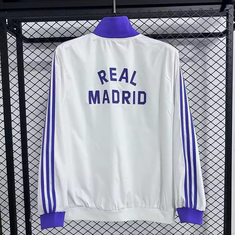 25-26 Real Madrid Whte Windbreaker Jackets 1
