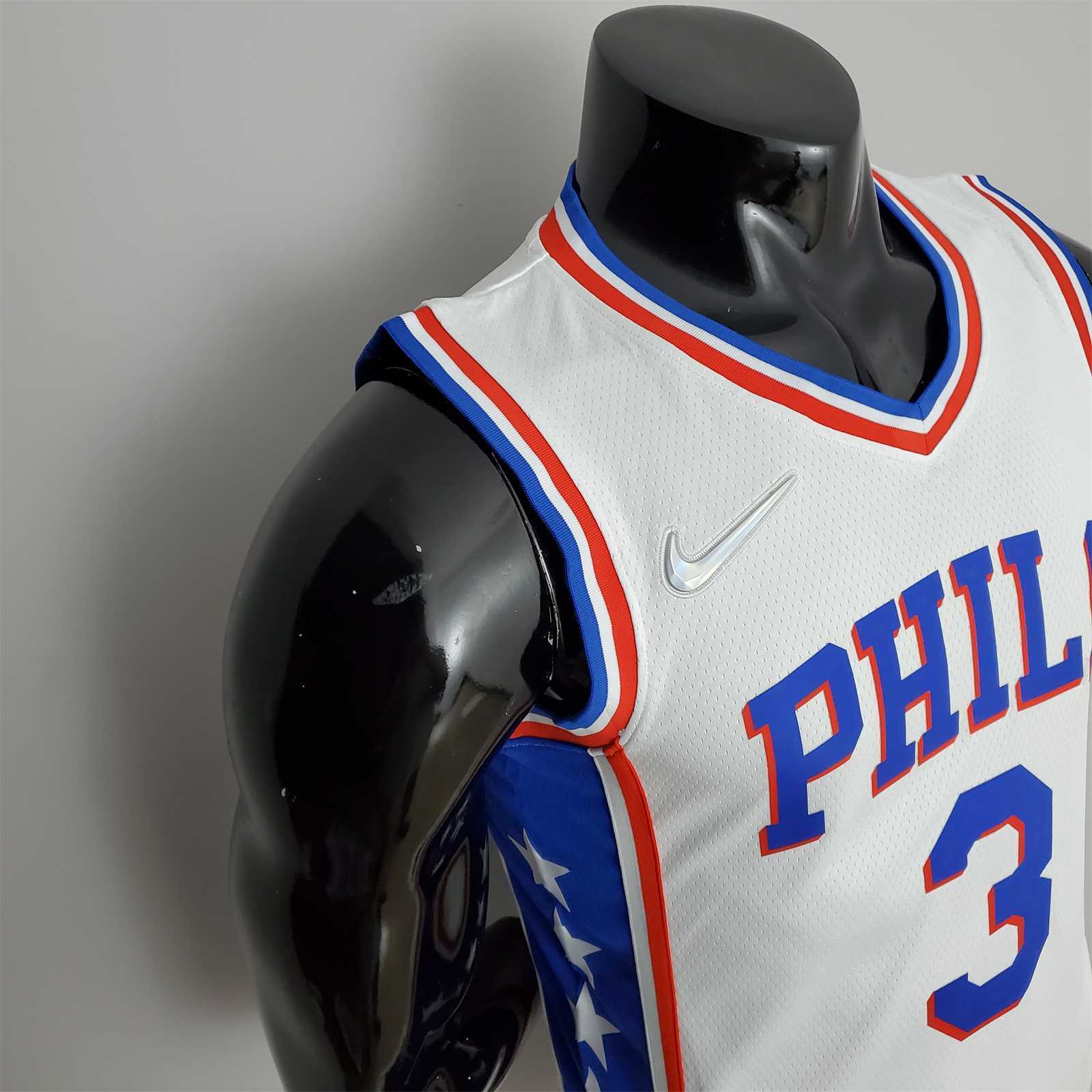 75th Anniversary Philadelphia 76ers IVERSON#3 White NBA Jersey 3