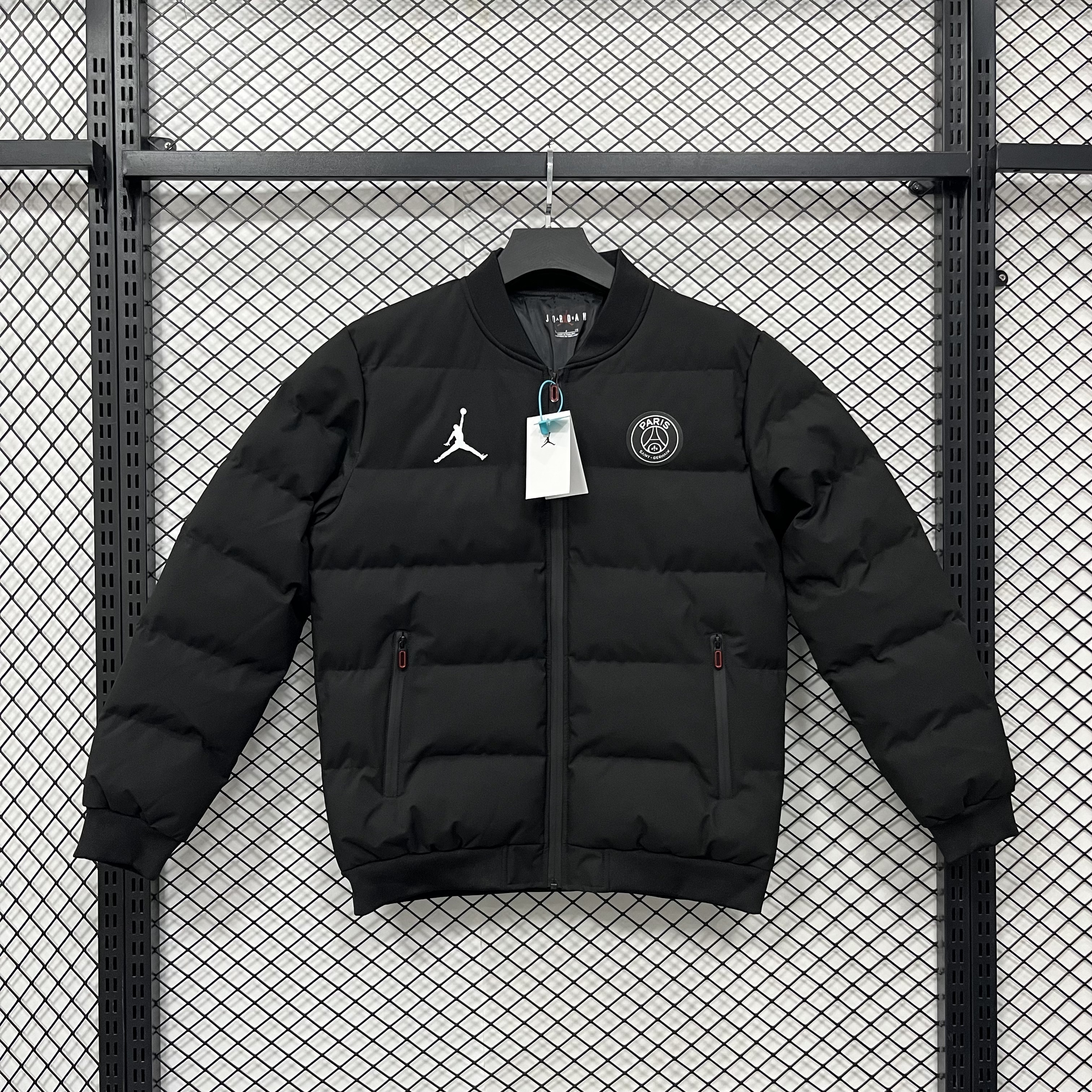25-26 PSG Black Thermal Cotton-Padded Jacket Kit AAAAJersey Supply Yupoo