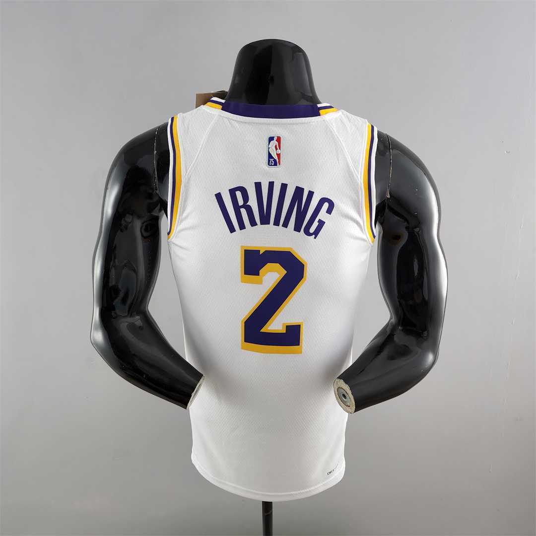 75th Anniversary IRVING #2 Los Angeles Lakers White NBA Jersey 6