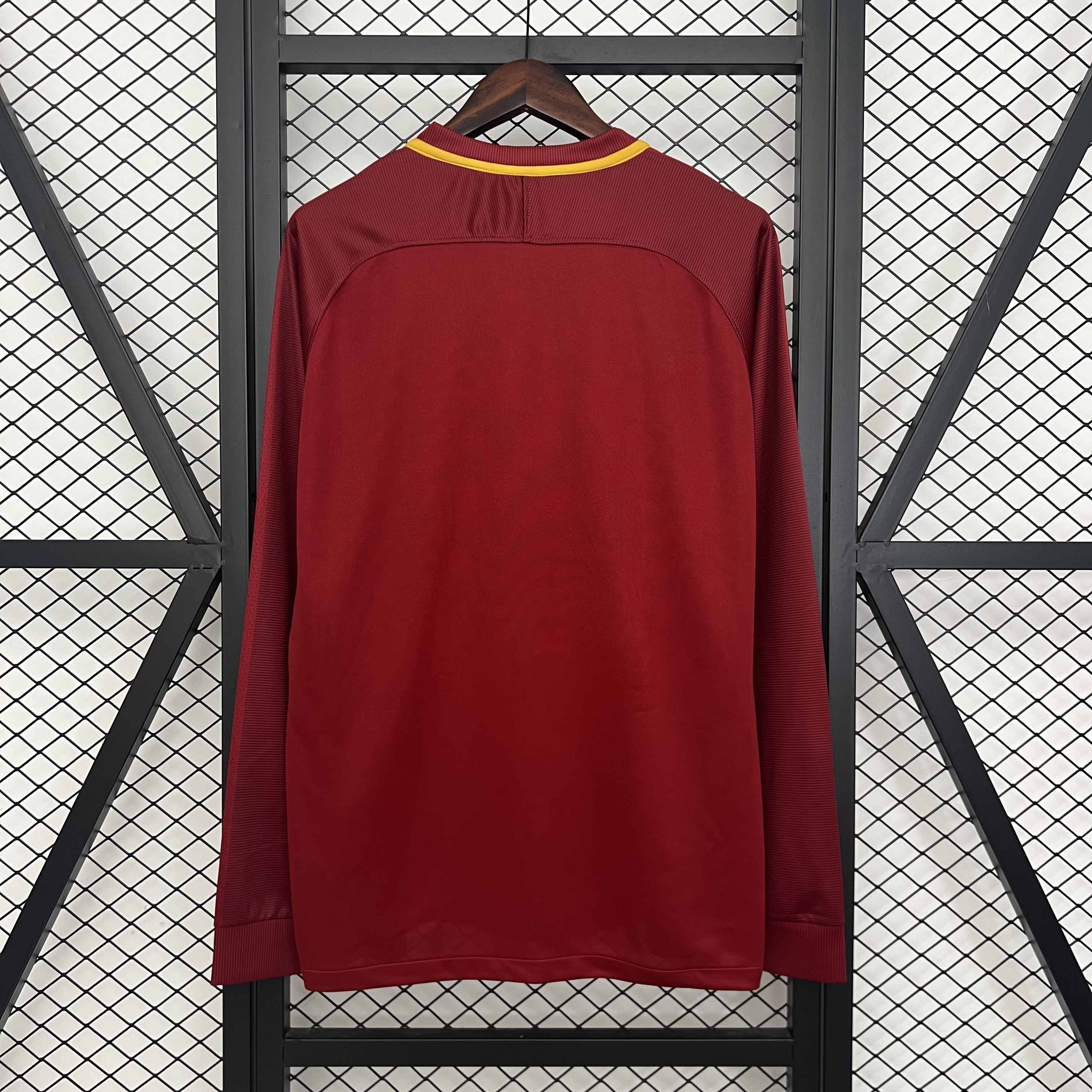 17-18 Roma Home Retro Kit Long Sleeve Shirt Soccer Kit AAAAJersey Cheap Yupoo 5
