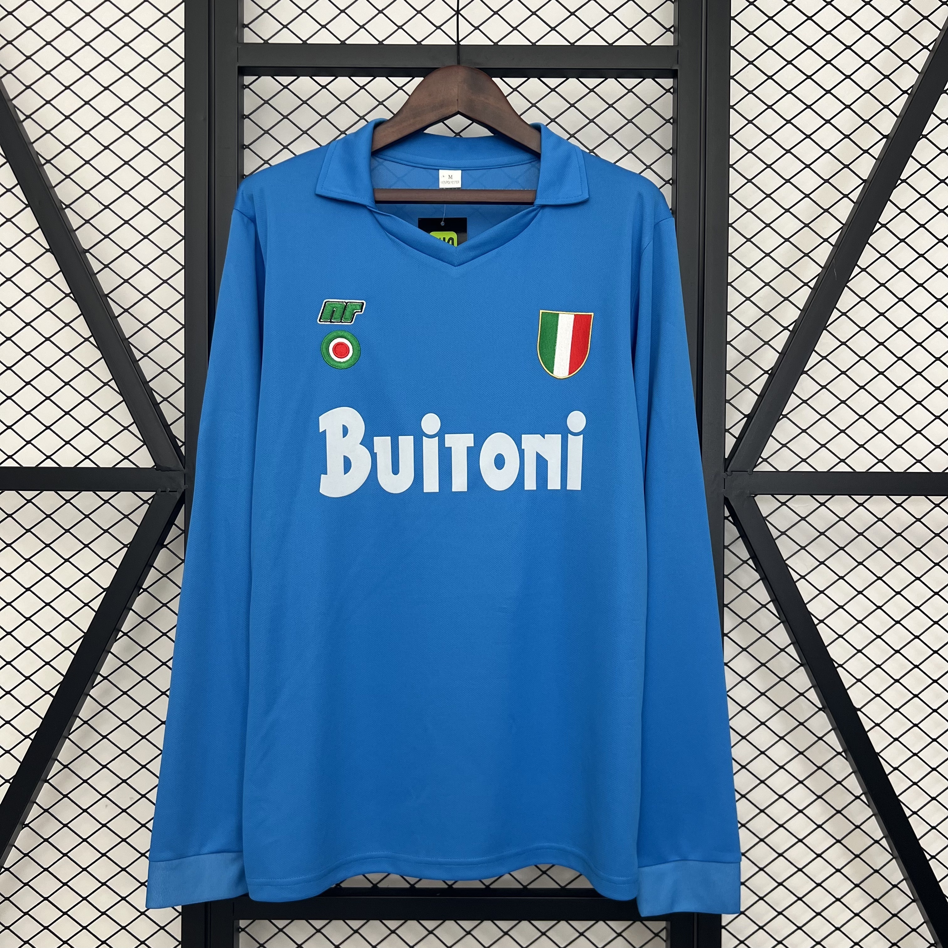 87-88 Napoli Home Retro Kit Vintage Long Sleeve Shirt AAAAJersey Dropship Yupoo