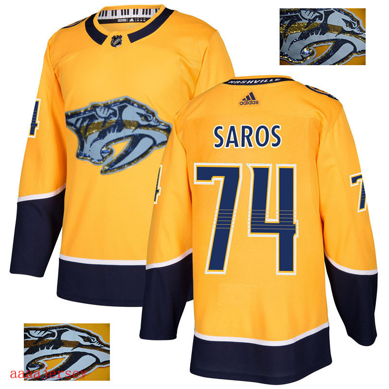 2018 Nashville Predators ice hockey jersey M-3XL 纳什维尔掠夺者队时尚亮片款冰球服 1