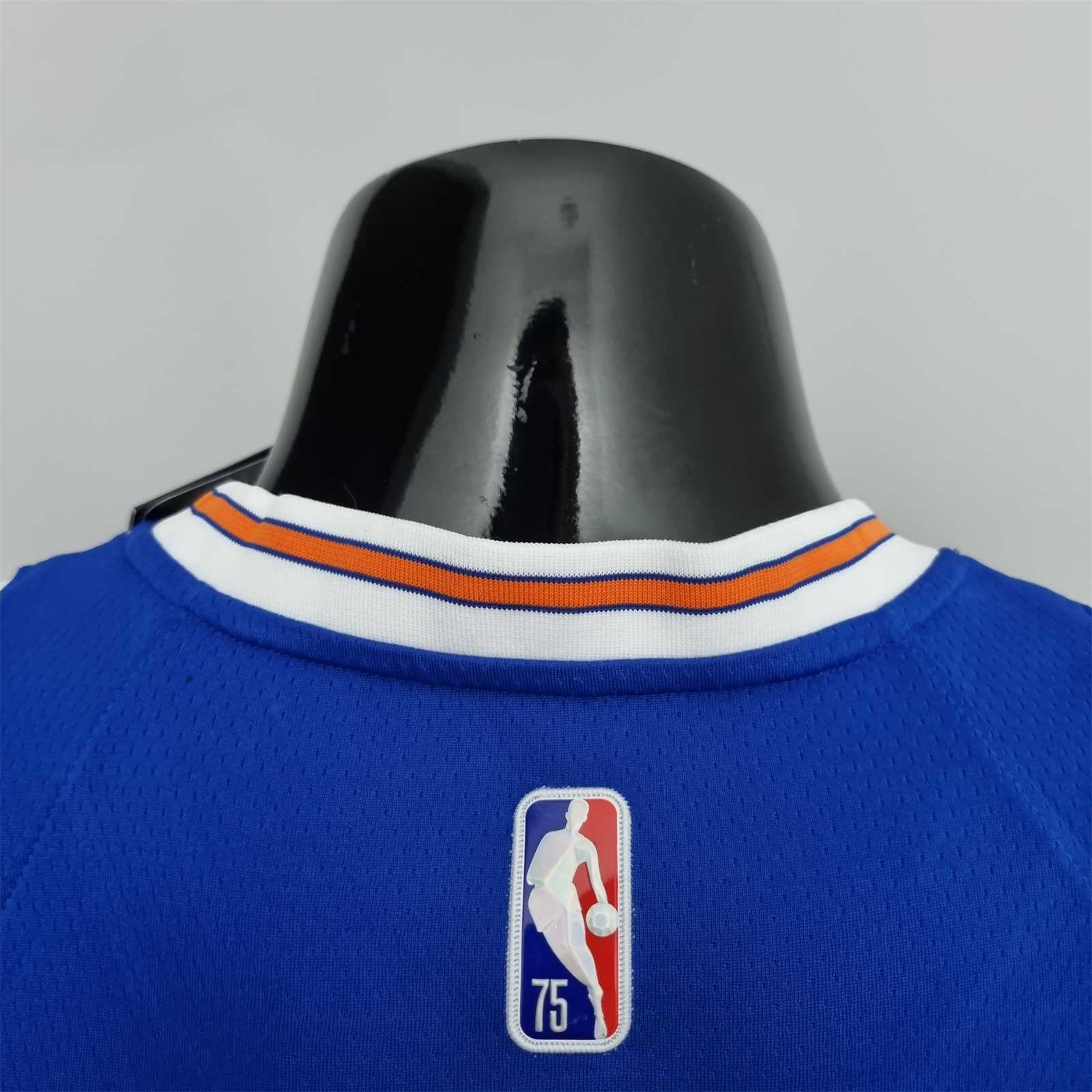 75th Anniversary Anthony #7 New York Knicks Jordan Limited Blue NBA Jersey 5