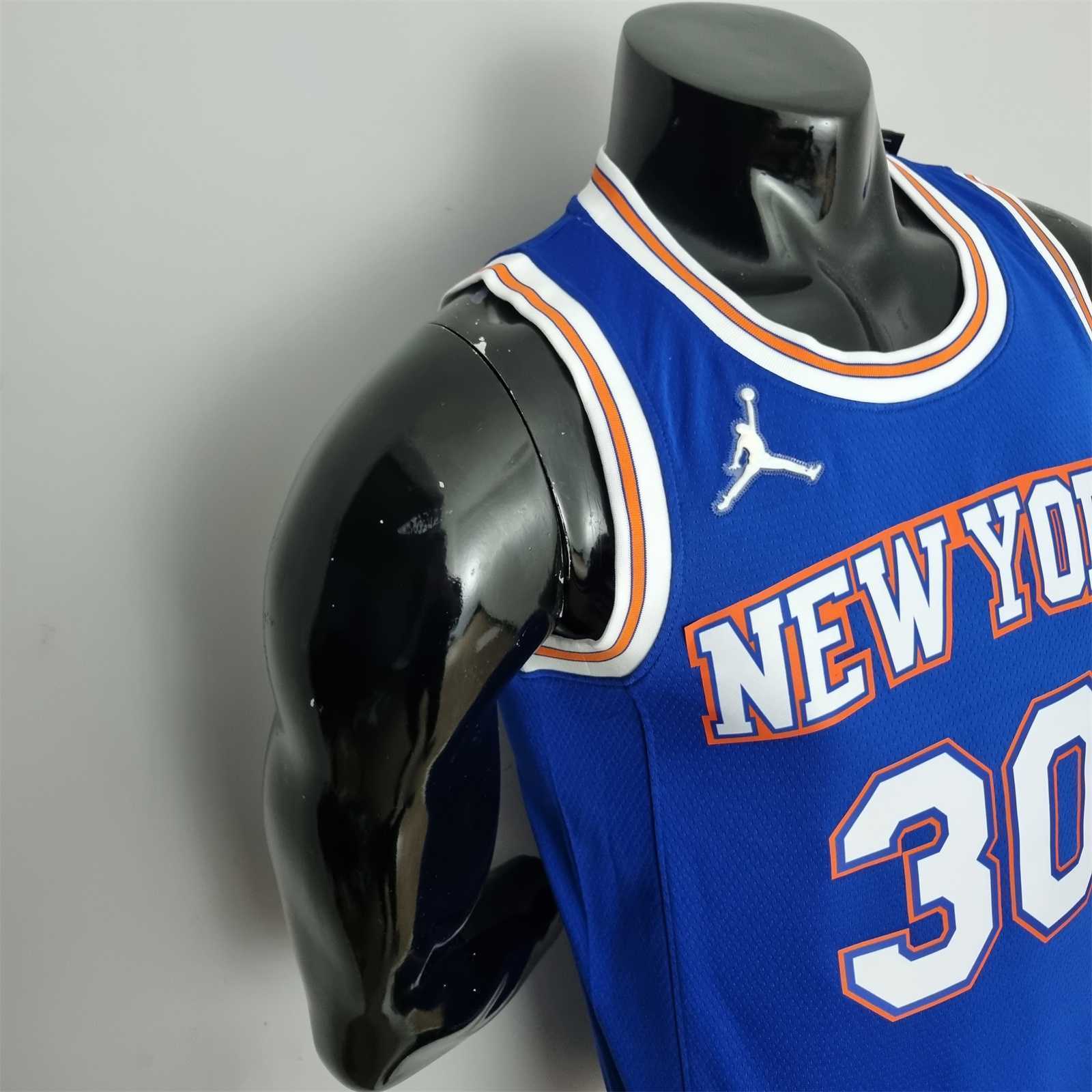 75th Anniversary Randle #30 New York Knicks Jordan Limited Blue NBA Jersey 4
