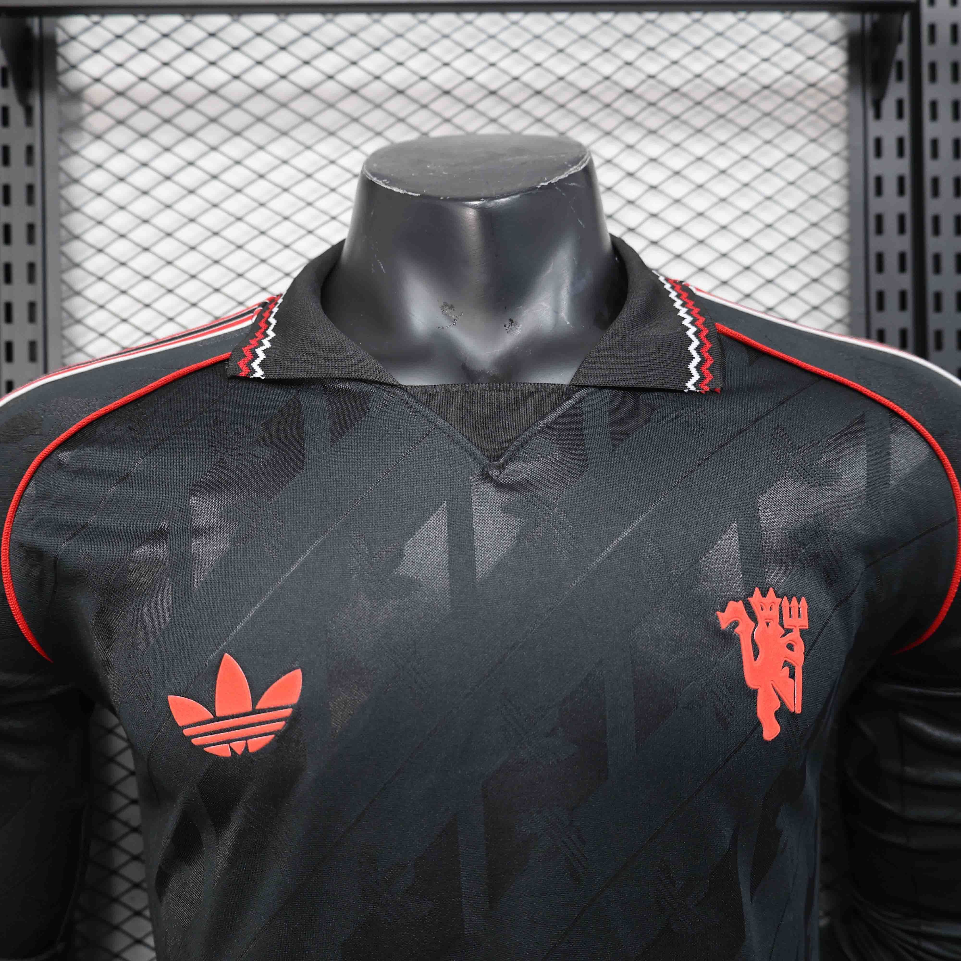 25-26 Manchester United OG Black Long Sleeve Kit Player Version Shirt AAAAJersey Dropship Yupoo 1
